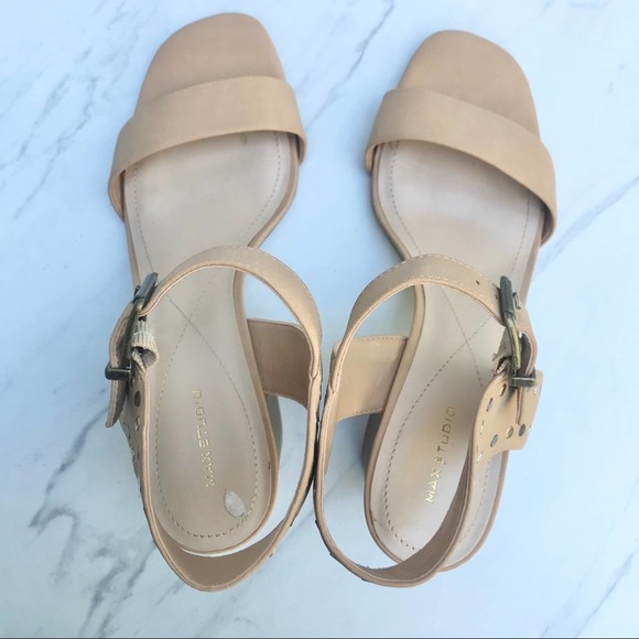 Max Studio Sirenty Nude Block Heel Sandal Size 10M - Picture 7 of 7